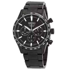 Seiko Men's Essentials Chronograph Quartz Black Dial Watch - SSB415P1 NEW