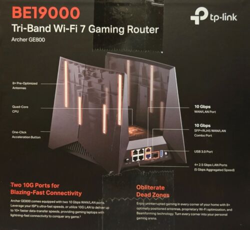 TP-Link Archer GE800 Tri-Band BE19000 Wi-Fi 7 Gaming Router - Picture 3 of 5