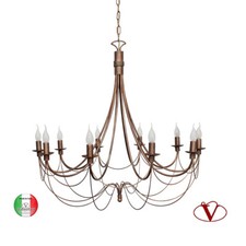 Lampadario ferro battuto classico vintage 10 luci Desirè Made in Italy