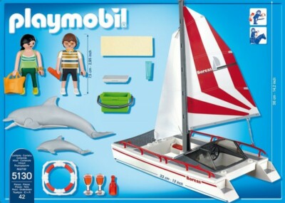 Playmobil 5130 Catamaran Avec Dauphins, Bateau à Assembler, Allemagne