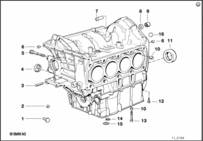 BMW K series Engine Block O Ring 11121255167 also /5 top-end seal  