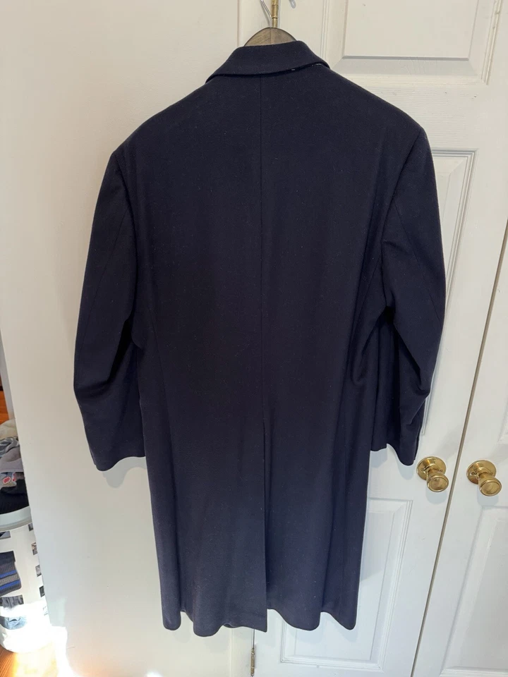 Vintage Ralph Lauren Polo University Club Navy Double Breasted Overcoat - Image 3 of 4