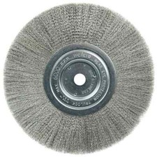 Weiler 1775 Wheel Brush: 8" Wheel Dia, Crimped, 5/8" Hole, Stainless Steel