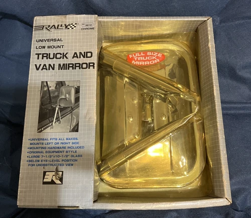 RALLY 3612 CHROME  TRUCK AND VAN MIRROR UNIVERSAL LOW MOUNT, 7-1/2 X 10- 1/2 NEW