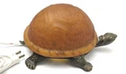 Vintage Turtle Gold Accent Lamp Amber Glass Shell Night Light, Tiffany Style