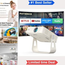 Mini Projector Native 1080P 4K Support WiFi Bluetooth Auto Focus Portable with