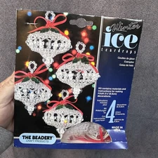The Beadery Winter Ice  Christmas Ornament Kit  Teardrops  #4830 Vintage 1991
