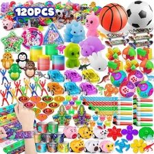 120PCS Party Bag Fillers for Kids - Bulk Assorted Party Favours, Classroom Rewar