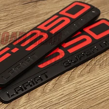 2Pcs 3D Fender Emblem For F-350 Lariat Super Duty Black Red Badge Nameplate