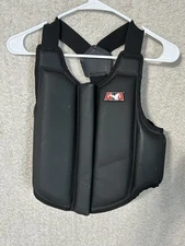 ATA Children’s L Padded Vest Taekwondo Martial Arts Black Sparring Chest Protect