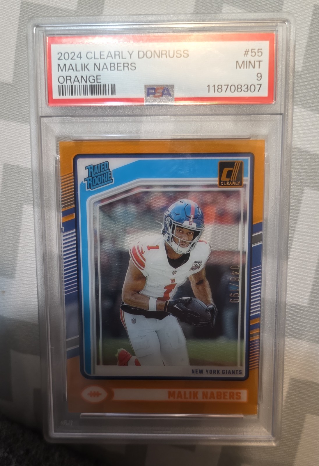 2024 Panini Clearly Donruss - Rated Rookie Malik Nabers #55 Orange /199 (RC)