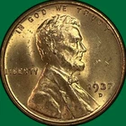 1937-D Lincoln Wheat Cent Brilliant Uncirculated BU Coin #35104