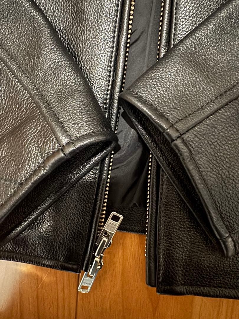 mutimer black leather jacket, size small #QYFNZR - image 4