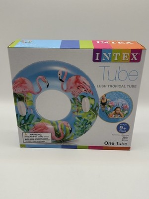Intex Tube Transparent Tube 38 Inches Tropical Flamingos With 2 Handles New