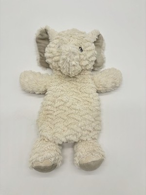 Mary Meyer Baby White Elephant Lovey Bean Filled Flat Body Plushie 11''