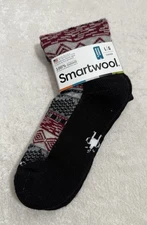 Smartwool Crew Socks Dazzling Wonderland Black Red Gray Women’s L  Mens M NWT