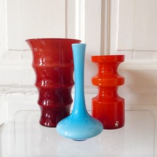 2 ! skandinavische Art Glass Vasen Sammlung Holmegaard Alsterfors Elme Glas