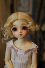 Bjd Msd Wig Size 7-8 Inches Mohair Pale Blonde