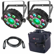 Chauvet DJ FXpar 9 Compact Multi Effect Par Light 2-pack with Case DMX Cable