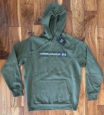 Under Armour Men  s UA Rival Fleece Hoodie Size M Camo Chest Stripe Marine Green