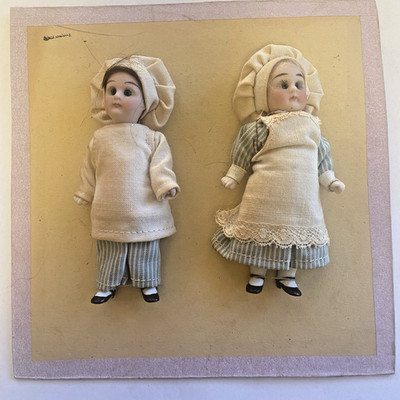 2 Hertwig Twin Pocket Doll Dolls Boy Girl Chef Baker Kitchen Antique Germany