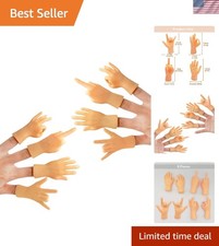 Funny Tiny Hands Finger Puppets Set - 8 Assorted Hand Gestures for All Ages