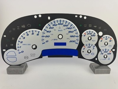 US Speedo SILVER Silverado/Sierra KMH Gauge Face for Clusters 03-05 1500 Gas