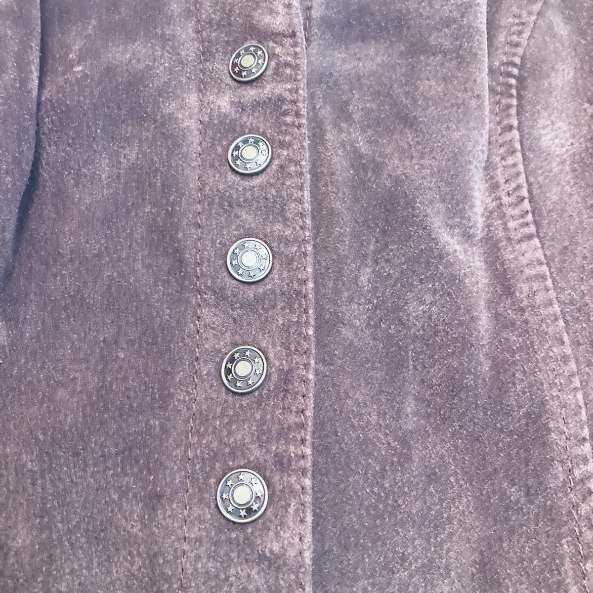 AMI Women's Brown Leather Jacket Size M 18x22 Snaps View 6