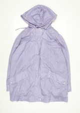 Dannimac Womens Purple Hooded Waterproof Long Rain Coat L