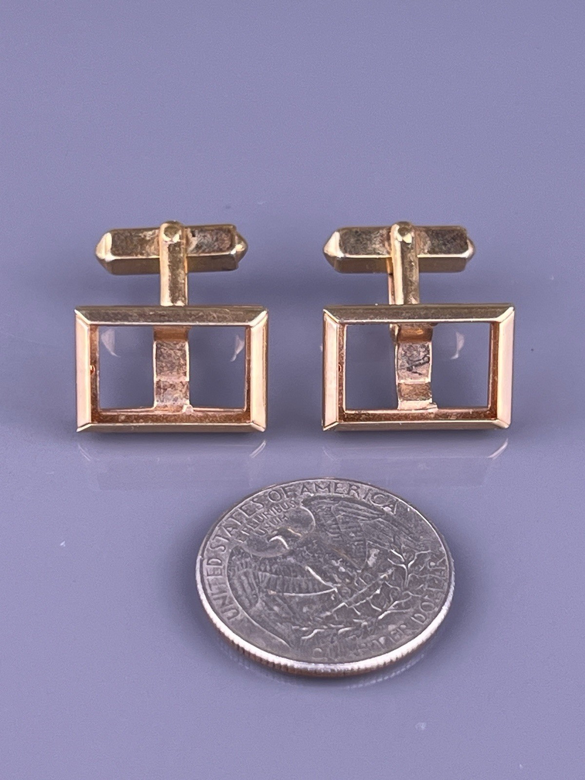 Open Frame Customize Initials Cufflinks Gold Plat… - image 5