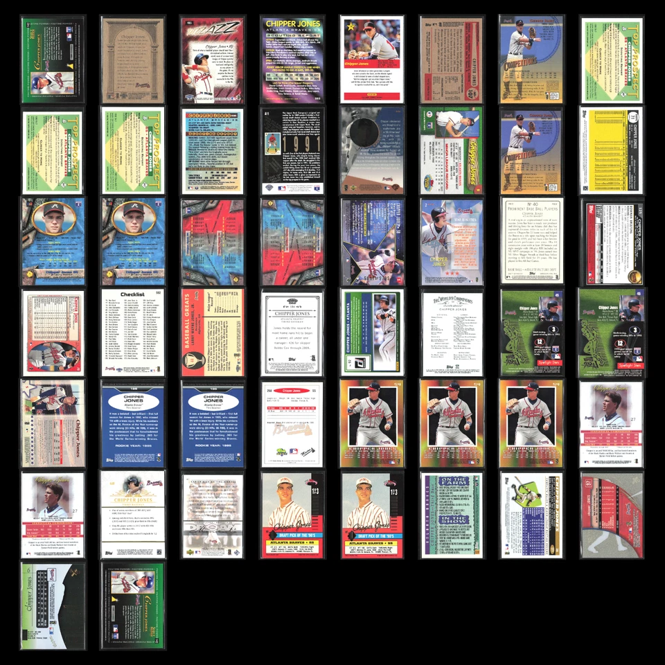Chipper Jones 批量 50 张棒球卡 1996 年精选认证蓝色亚特兰大勇士队近乎完好 — 第 2/4 张图片
