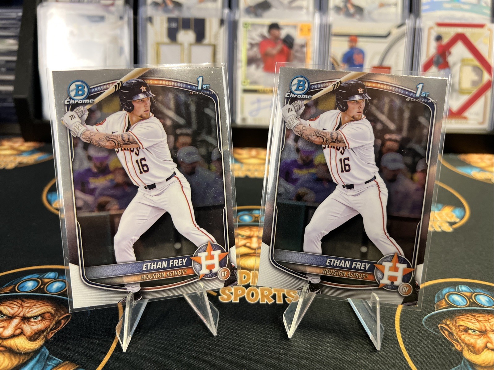 2025 Bowman Chrome Draft Ethan Frey BCD-67 2 Card Lot Astros