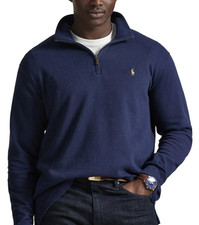 Polo Ralph Lauren Estate Rib Quarter Zip Sweater XL Navy Blue Cotton Pullover