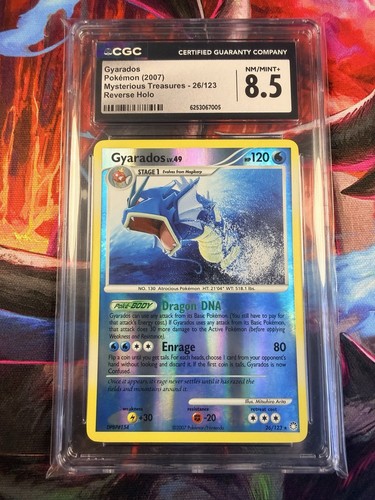 2007 POKEMON MYSTERIOUS TREASURES REVERSE HOLO #26/123 GYARADOS CGC 8.5