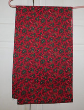 NICE 40" X 72" WITH CHRISTMAS HOLLY PATTERN FABRIC PANEL
