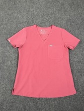 Figs Catarina One Pocket Scrub Top Womens Size Small Pulmonary Pink