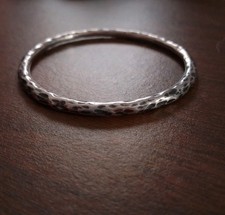 925 Sterling Silver Bangle Bracelet Hammered