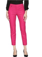 Adrianna Papell Pants Woman 10 Pink Cropped Straight Stretch Office Casual NWT