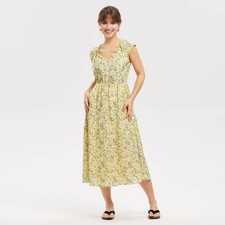 Women's Cap Sleeve Tie Shoulder Midi Dress - Universal