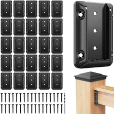 DN Mate 40 PCS Deck Railing Bracket Connectors for 2x4 (Actual 1.5”x3.5”) Wood