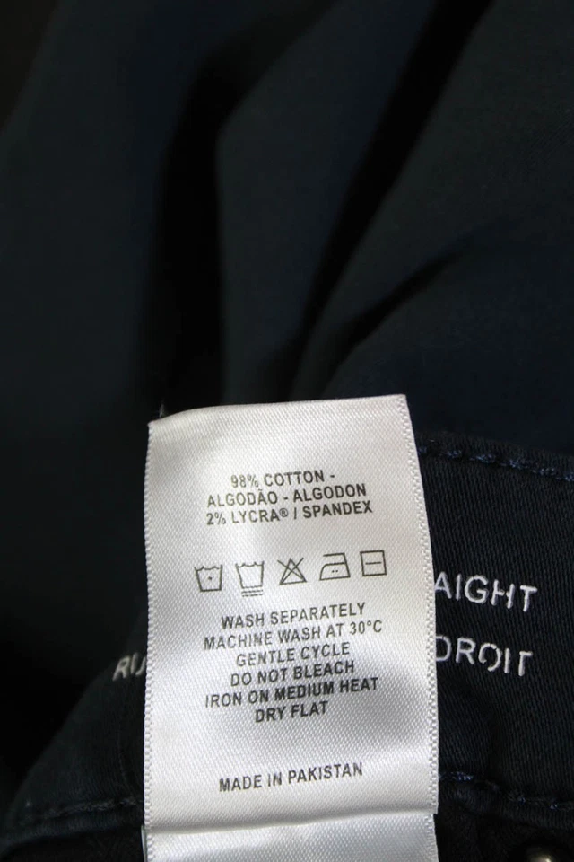 Pantalones informales DL1961 para hombre con cierre de botones cinco bolsillos pierna recta azul talla 34 Foto 4 de 4