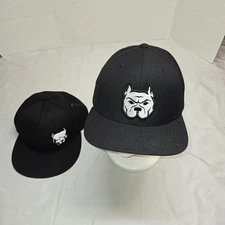 2 Bullies Hats Iron Bullies Co. And Reg Bullies Hat Adj Snap Black EUC