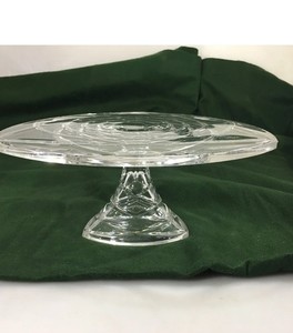 Block Glass Northwinds Polish Crystal Clear Cake Stand Plate 12*12*12 Triangular
