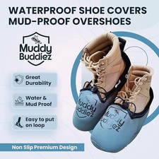 Muddy Buddiez Waterproof Shoe Covers Reusable Anti Slip, Neoprene Overshoes Shoe