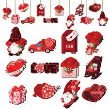 Valentines Decorations, 24 Pcs Valentine's Day Ornaments for Tree, Valentine ...
