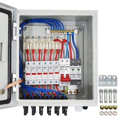 Simmpatuu PV-Anschlusskasten 6-String mit 63 A Leitungsschutzschalter Solar