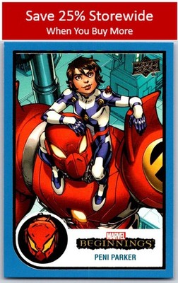 Peni Parker 2022 Upper Deck Marvel Beginnings Blue Border #170