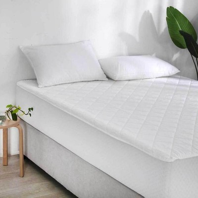 Accessorize Bedroom Collection Cotton Quilted Mattress Protector - Single White