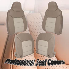 For 2003 2004 2005 2006 Ford Expedition Driver & Passenger Seat Cover 2-Tone Tan