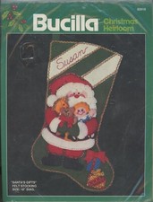 Bucilla Santa's Gifts 18" Felt Stocking Sequins Beads Horse Teddy Bear Doll KIT